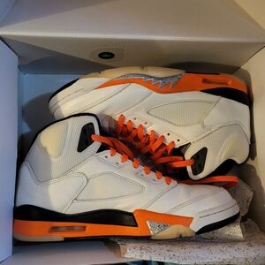 NIKE AIR Jordan 5 Retro Shattered Backboard  size 11 SAIL/ORANGE BLAZE